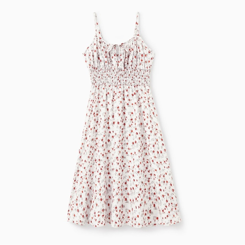 Patpat Floral White and Red Dress